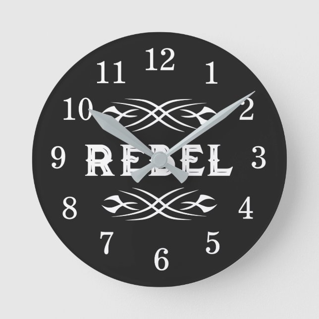 Custom rebel wall clock with tattoo striping (Front)