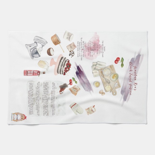 Custom Recipe Apron Tea Towel (Horizontal)