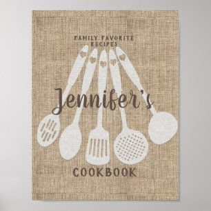 Custom Recipe Binder Front Insert Poster