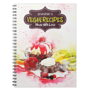 Custom Recipe Book, Vegan Recipes Made With Love Notebook