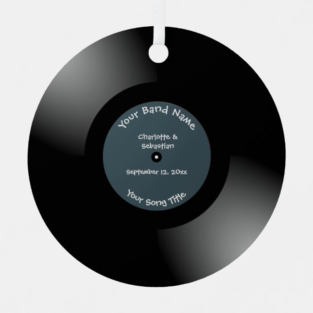 Custom Record Metal Tree Decoration (Front)