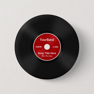Custom Record Personalise 6 Cm Round Badge