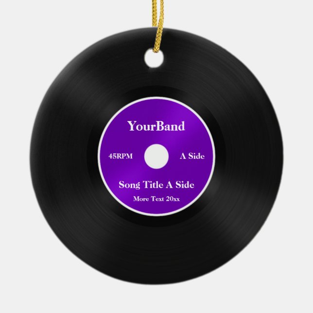 Custom Record Personalise Ceramic Tree Decoration (Front)