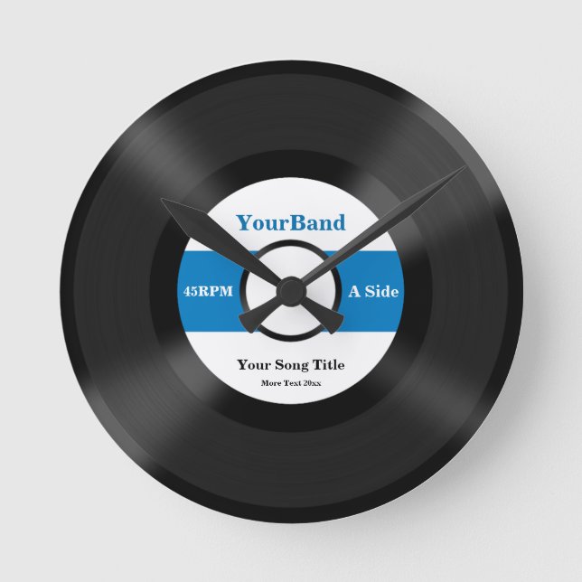Custom Record Personalise Round Clock (Front)