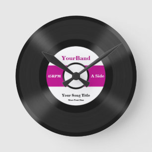 Custom Record Personalise Round Clock