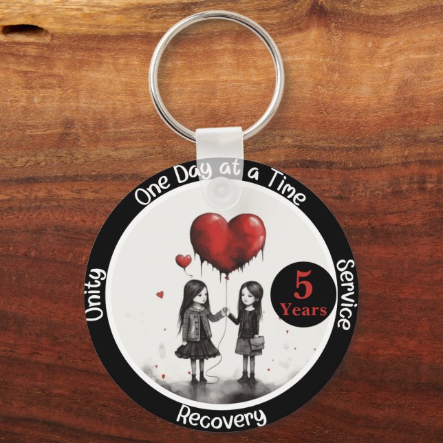 Custom Recovery Milestone Gift - Connections Key Ring (Front)