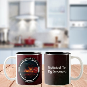 Custom Recovery Milestone Gift - Hearts Two-Tone Coffee Mug