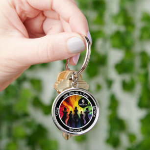 Custom Recovery Milestone Gift   Witchy Rainbow Key Ring