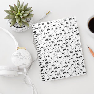 Custom Rectangle Business Company Logo Pattern Notebook