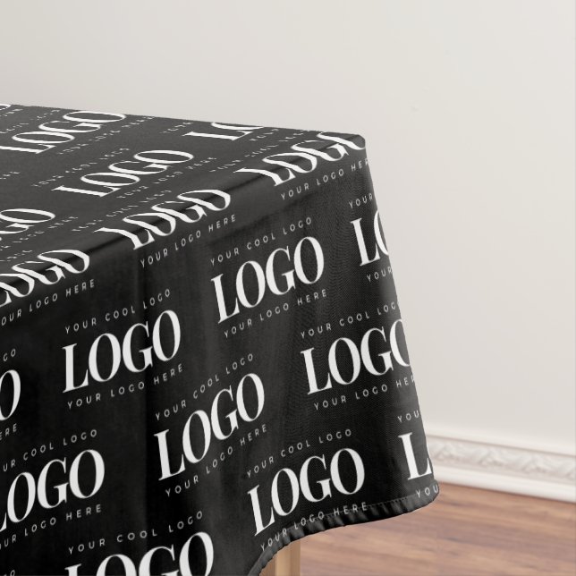 Custom Rectangle Business Company Logo Pattern  Tablecloth (In Situ)