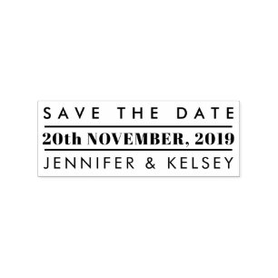 Custom Rectangular Save The Date Wedding Stamp