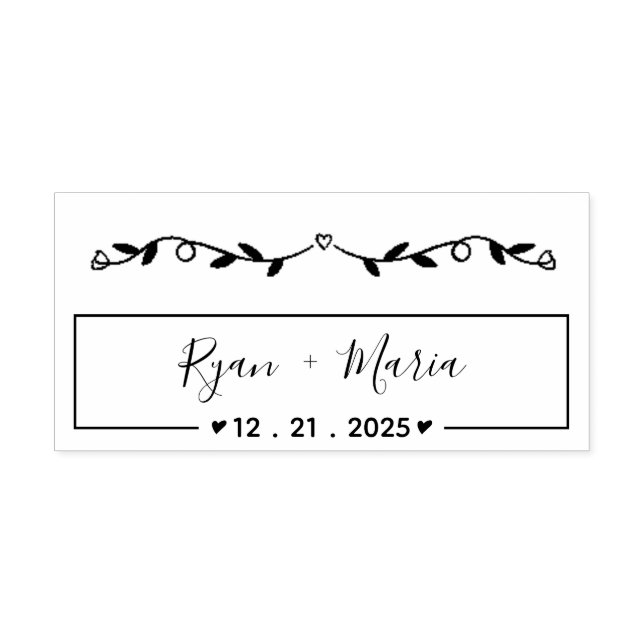 CUSTOM Rectangular Wedding Self-inking Stamp (Design)