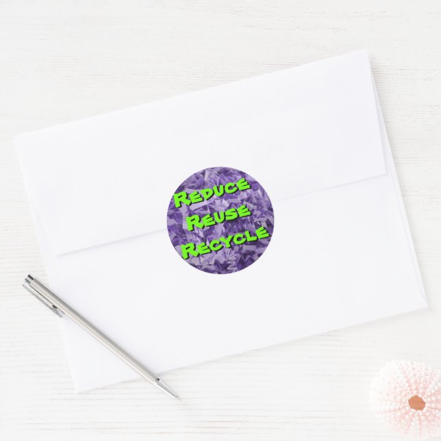 Custom Recycle Shredded Crinkle Paper Photo Classic Round Sticker (Envelope)