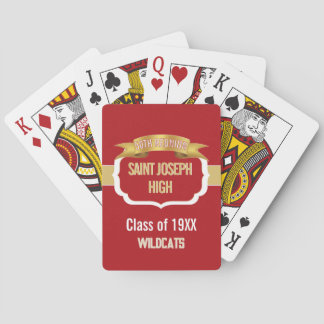 Custom RED 50th Class Reunion  Playing Cards