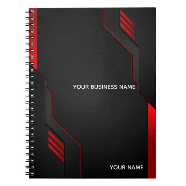 Custom Red and Black Notebook (Front)