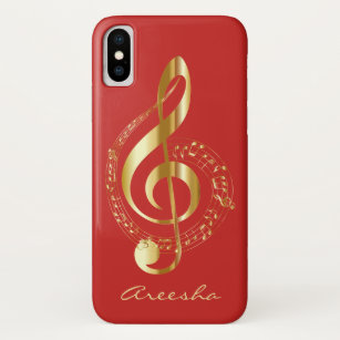 Custom Red and Gold Music Note Case-Mate iPhone Case