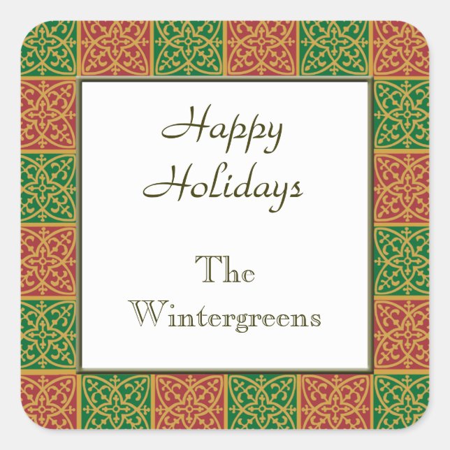 Custom Red and Green Holiday Baking Stickers (Front)