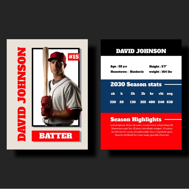 Custom Red Baseball Trading Card Player Profile (Creator Uploaded)