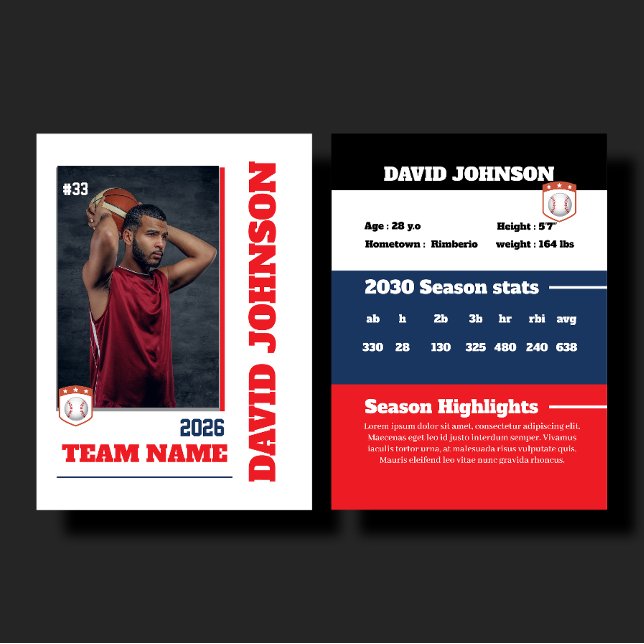 Custom Red Basketball Trading Card Player Profile (Creator Uploaded)