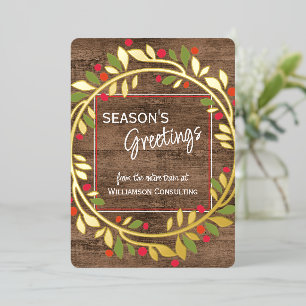 Custom Red Berries Green Holly Foliage Gold