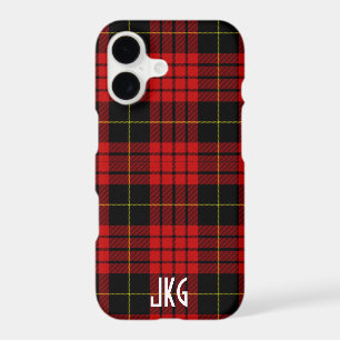Custom Red, Black and Yellow Plaid Monogram