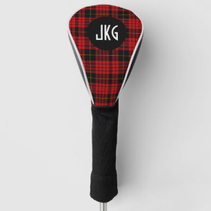 Custom Red, Black and Yellow Tartan Plaid Tartan Golf Head Cover