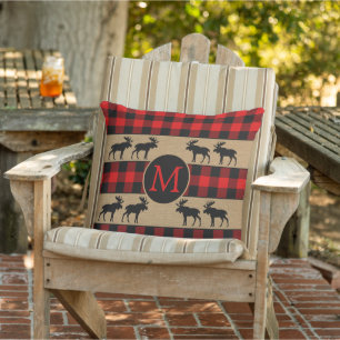 Custom Red Black Buffalo Check Plaid Pattern Cushion