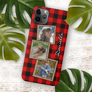 Custom Red Black Buffalo Lumberjack Check Plaid Case-Mate iPhone Case