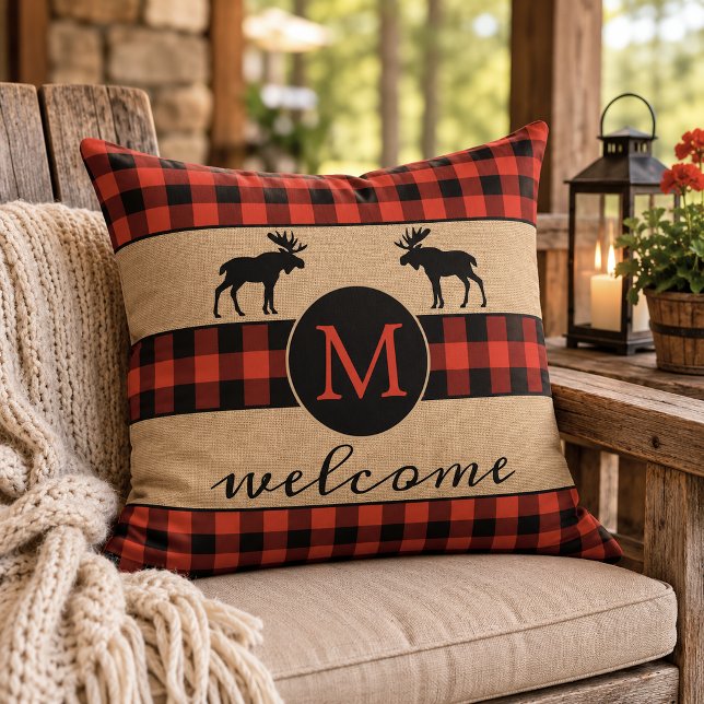 Custom Red Black Buffalo Lumberjack Plaid Pattern Cushion (Creator Uploaded)