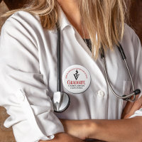 Custom Red Black Veterinarian Name Tag