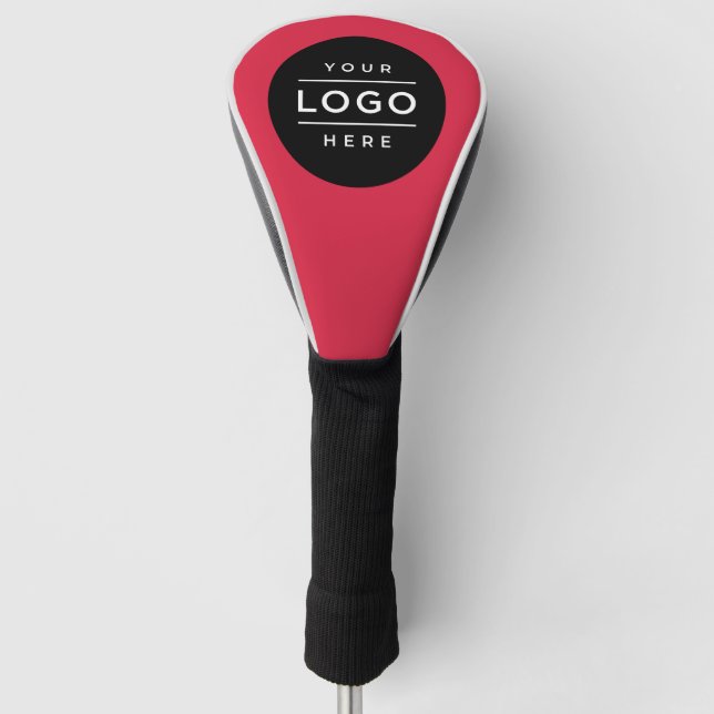 Custom Red Business Logo Branded Driver Golf Head Cover (Front)
