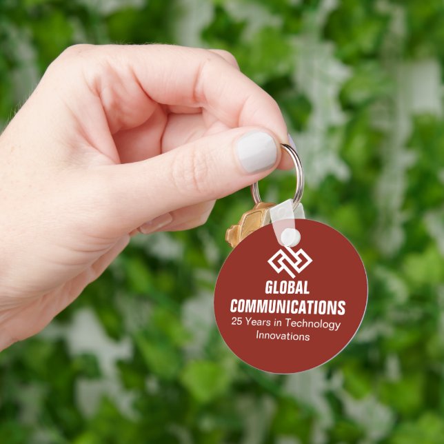 Custom Red Business Marketing Abstract Logo Key Ring (Hand)