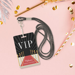 Custom Red Carpet VIP Pass Sweet Sixteen ID Badge