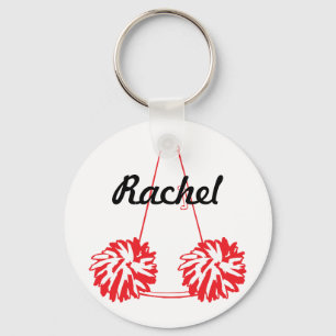 Custom Red Cheerleading Key Chain