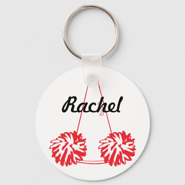 Custom Red Cheerleading Key Chain (Front)