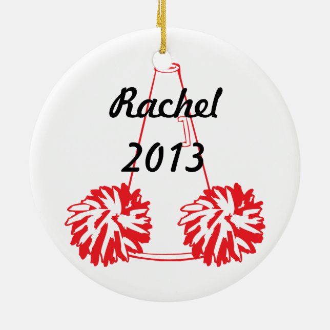Custom Red Cheerleading Ornament (Back)