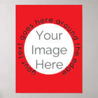 Custom Red Circle Photo Poster – Add Image & Text