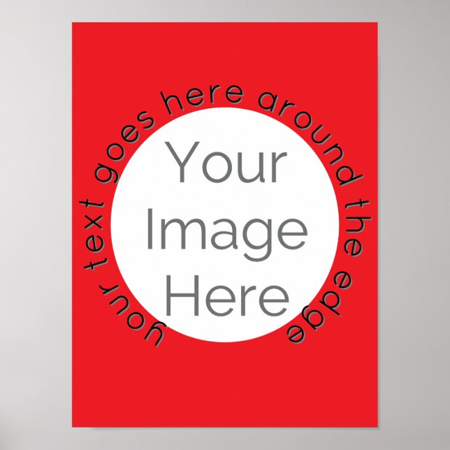 Custom Red Circle Photo Poster – Add Image & Text (Front)