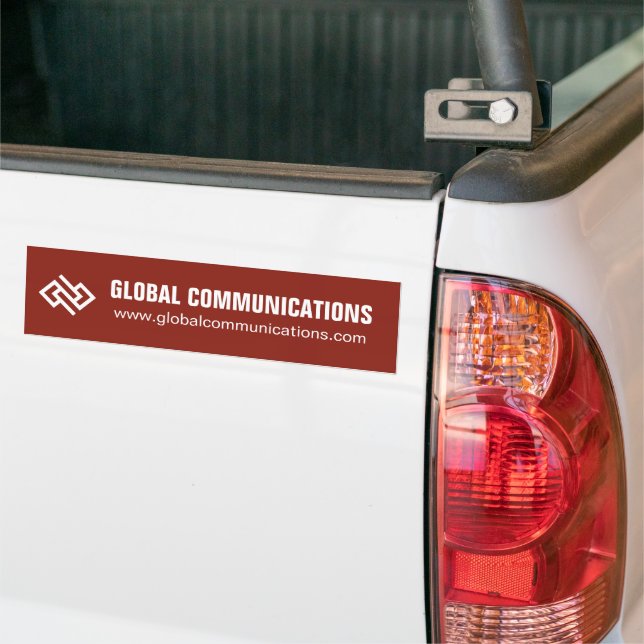 Custom Red Computer Company Cyber Symbol Bumper Sticker (On Truck)