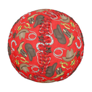 Custom Red Cowboy Way Baseball