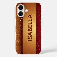 Custom Red Dripping Paint Over Gold Glitter Luxe