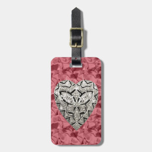 Custom Red Elegant Designer Heart Luggage Tag