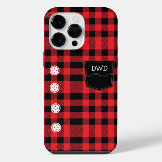 Custom Red Flannel Shirt Design iPhone 14 Pro Max Case