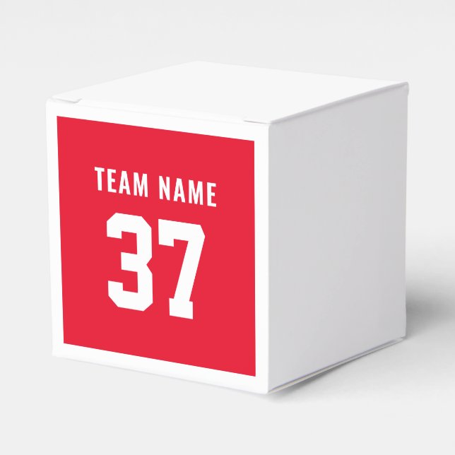 Custom Red Front & Back Sport Favour Box (Front Side)