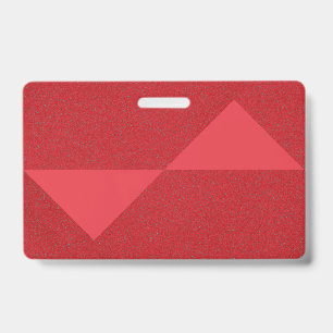Custom Red Geometric Badge Design ID Badge