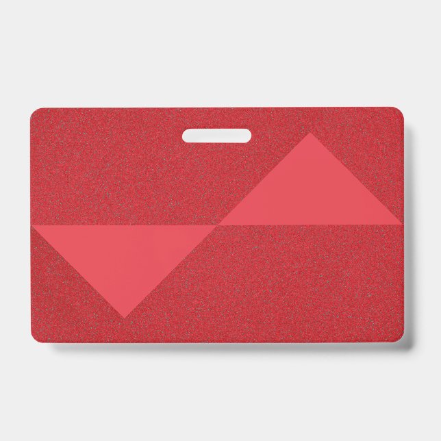 Custom Red Geometric Badge Design ID Badge (Front)