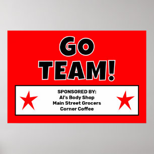 Custom Red Go Team Poster