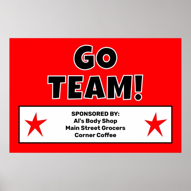 Custom Red Go Team Poster (Front)