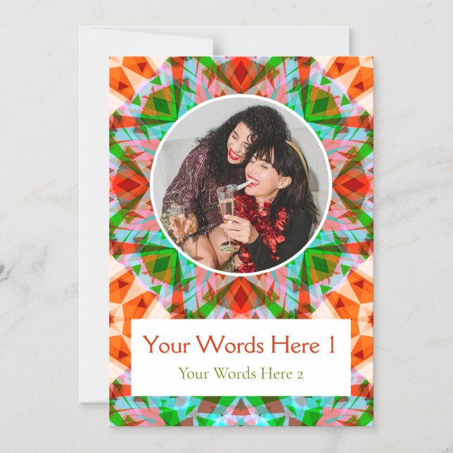 Custom Red Green Christmas Magnetic Decor Card (Front)