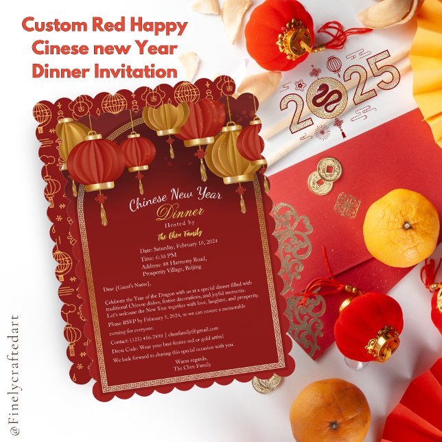 Custom Red Happy Cinese new Year Greeting Card (Creator Uploaded)